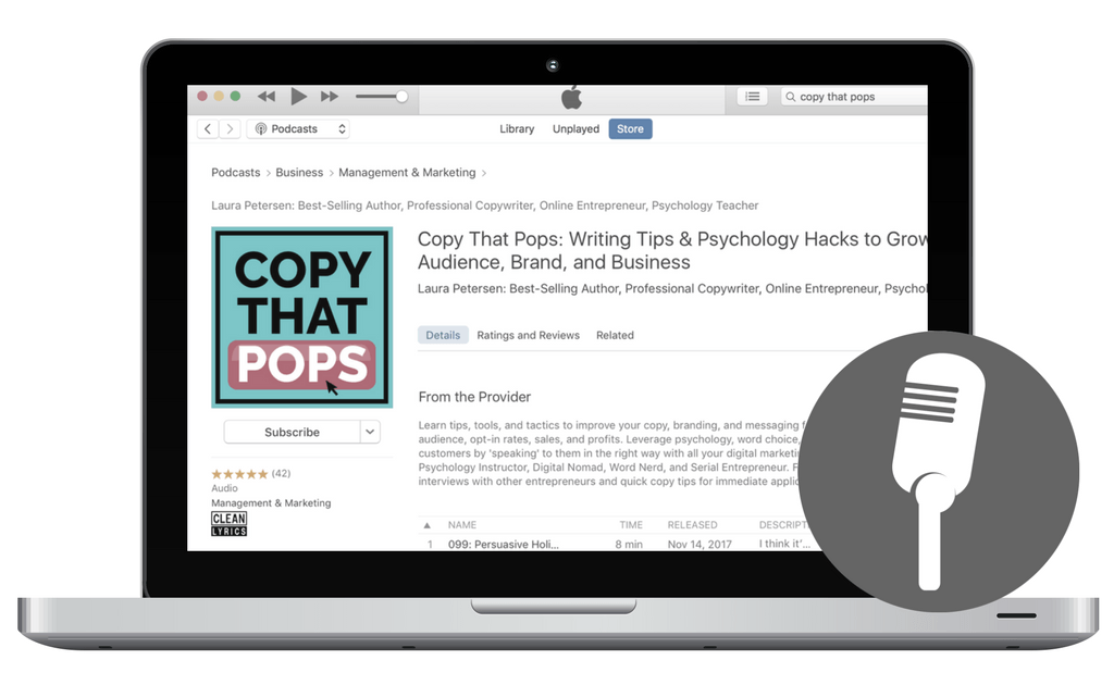 copy that pops podcast with writing tips and applied psychology advice