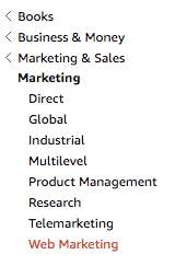 marketing subcategories