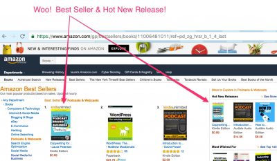 Here's a screenshot of my book as a best seller and a hot new release!