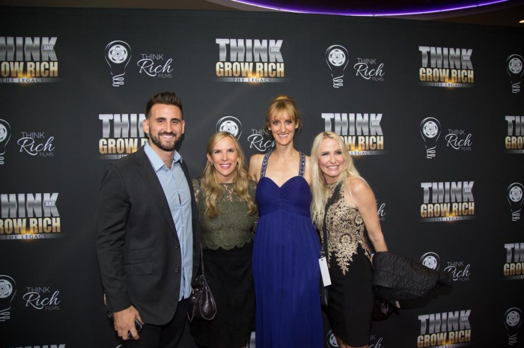 Travis Chappell, Allison Melody, Laura Petersen, and Mia Hewett at the Think and Grow Rich red carpet L.A. Premiere