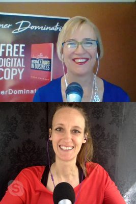 bestselling authors laura petersen and dana pharant recording the copy that pops podcast episode on copy tips and psychology hacks for business success