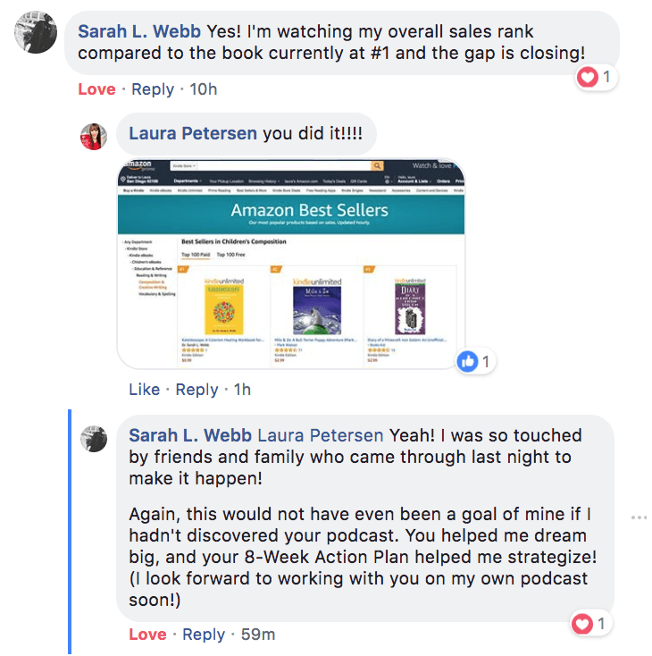 sarah bestseller testimonial