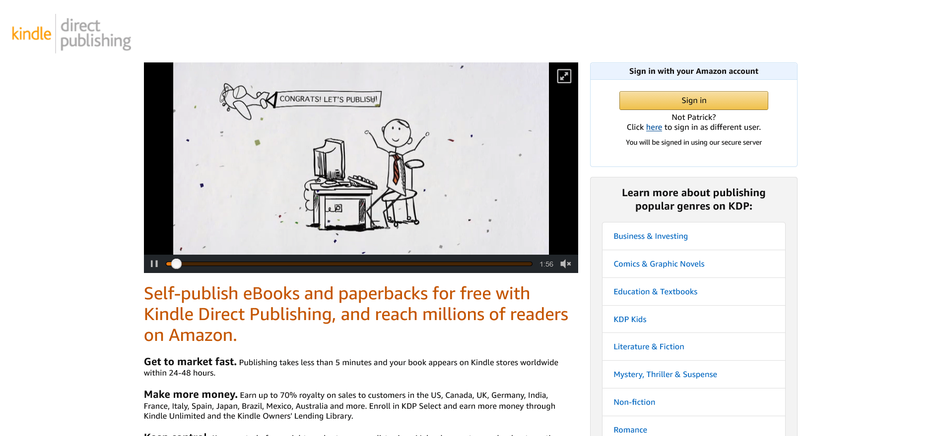 Book Publishing Platforms - our top of the list is KDP with Amazon