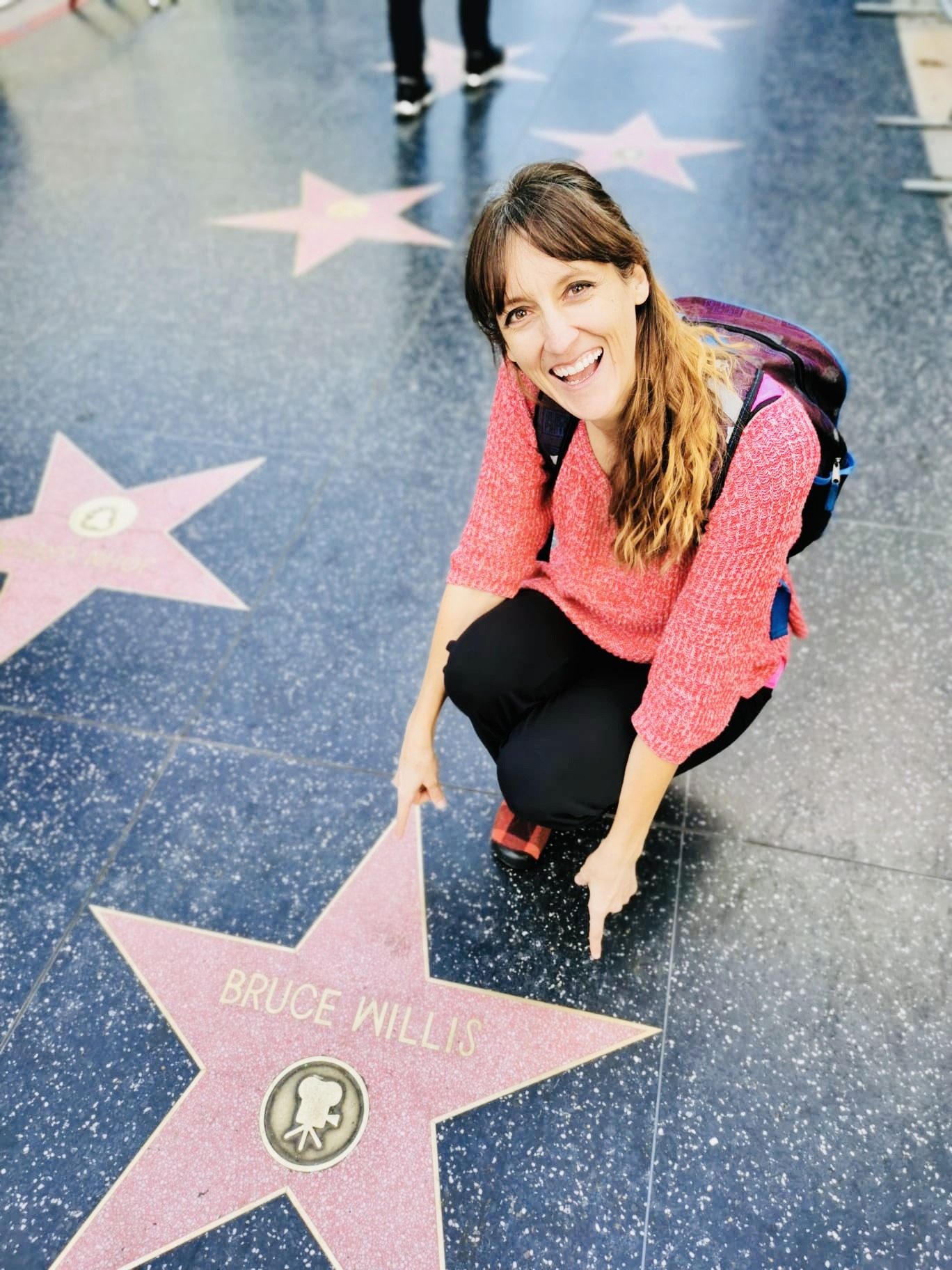 laura on walk of fame in hollywood next to bruce willis of die hard