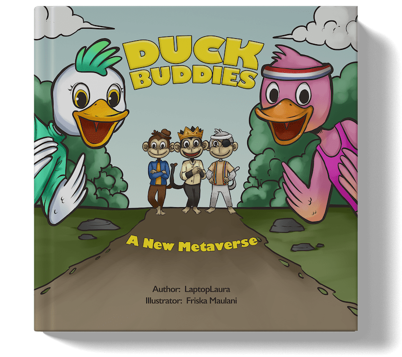 duck buddies 3d book mockup